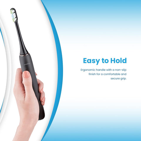 Alignerco Waterproof Rechargeable Sonic-Electric Toothbrush with USB Charger, Travel Case, and Extra Brush Head Blue, (Pack of 1)