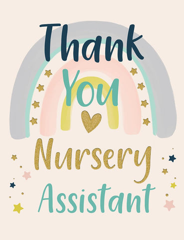 Piccadilly Greetings Thank You Nursery Assistant Card Teacher - 8 x 6 inches