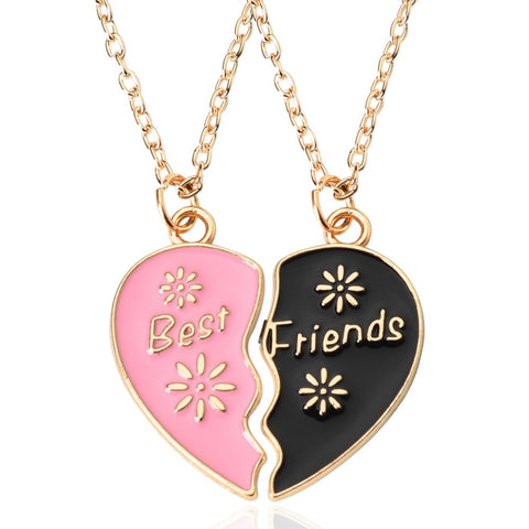 MXXGMYJ Best Friends Necklace for 2 Friends Christmas Gifts for Bestie Birthday Gifts for Women Matching Half Heart Necklaces for Best Friend Friendship Necklaces for 2 Pendant Necklace