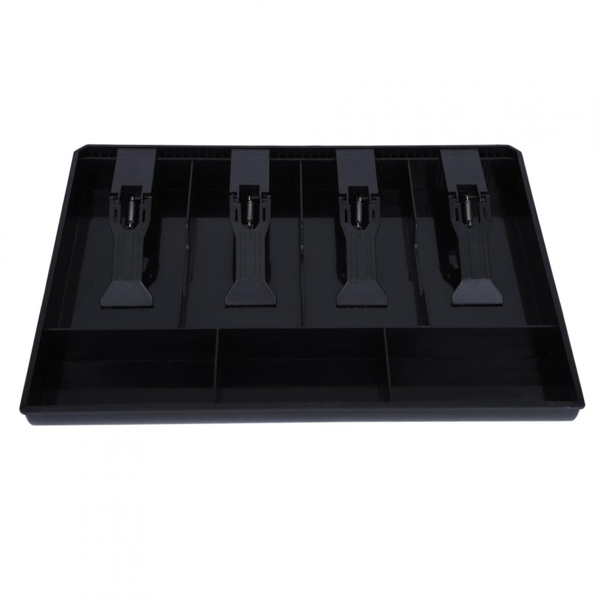 Cash Register Drawer Insert Tray, Cash Drawer Tray 4 Bill 3 Coin Replacement Cash Tray Removable Compartment Slot Stainless Steel Money Storage Case for Point of Sale (POS) System Stores Shops