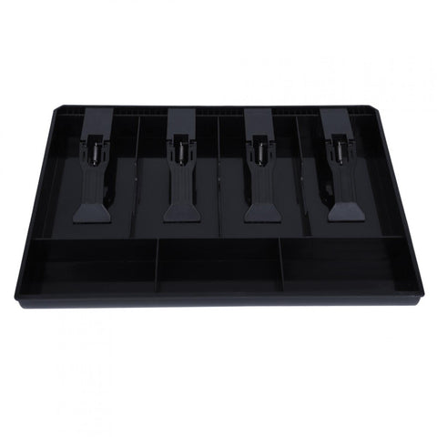 Cash Register Drawer Insert Tray, Cash Drawer Tray 4 Bill 3 Coin Replacement Cash Tray Removable Compartment Slot Stainless Steel Money Storage Case for Point of Sale (POS) System Stores Shops
