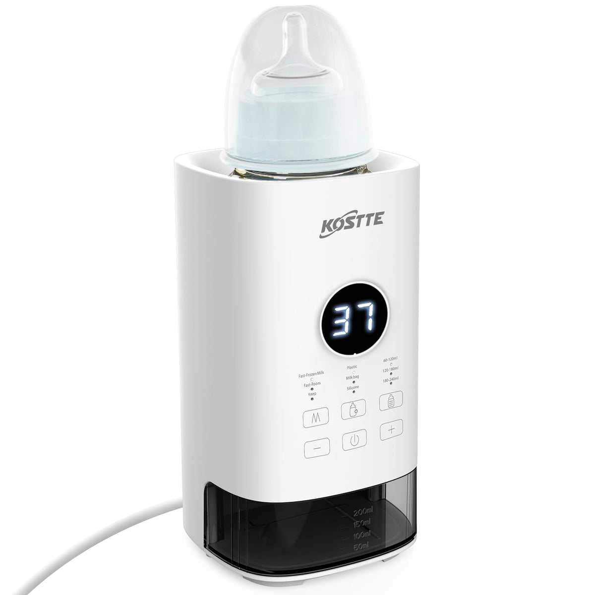 KOSTTE Baby Bottle Warmer - Fast Bottle Warmer - Baby Food Warmer for Breastmilk & Formula - Warms Feeds Fast- Electric Warmer for Reheating, Defrosting, Steam (White)