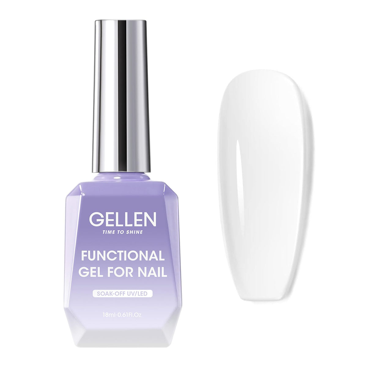 Gellen Builder Nail Gel - 18ml Clear Builder Gel Polish for Nails, Harder Building Gel for Nail Extension Strengthener, Soak Off UV Gel Builder Base for Damaged Nails Salon Manicure