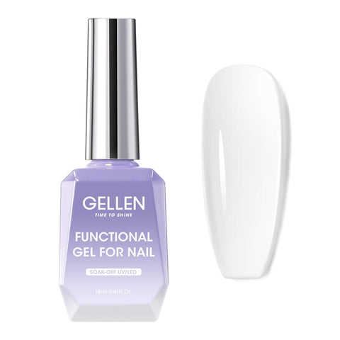 Gellen Builder Nail Gel - 18ml Clear Builder Gel Polish for Nails, Harder Building Gel for Nail Extension Strengthener, Soak Off UV Gel Builder Base for Damaged Nails Salon Manicure