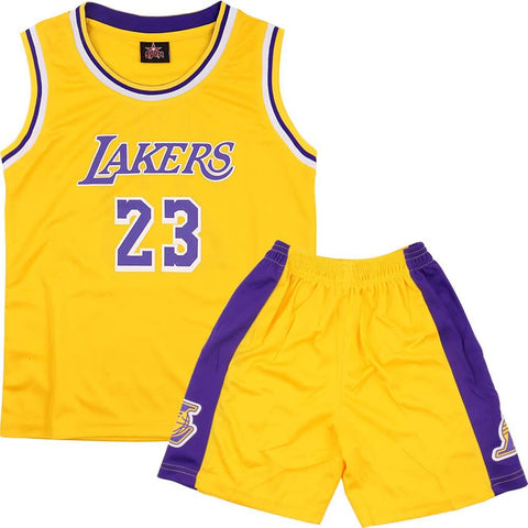 Basketball Kit Kids Boys - 2-Piece Sleeveless Basketball Shirt Top and Kids Shorts - Basketball Jersey Kit Gifts for 4 5 6 7 8-14 Year Old Child Kids,Yellow(XS,120)