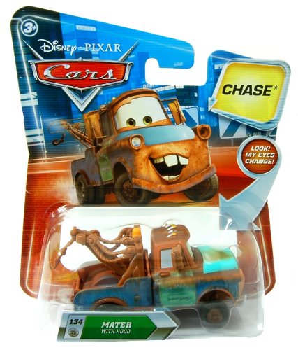 Disney / Pixar CARS Movie 155 Die Cast Car with Lenticular Eyes Series 2 Mater with Hood Chase Piece!