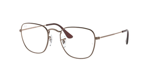 Ray-Ban RX3857V Frank Square Prescription Eyewear Frames, Antique Copper/Demo Lens, 48 mm