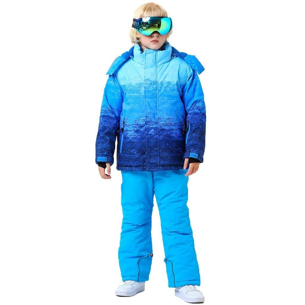 RIUIYELE Kid Ski Suit Children's Windproof Waterproof Skiing Jacket and Pants Sets Boys Girls Winter Skiing and Snowboarding Suit 82+Blue 10
