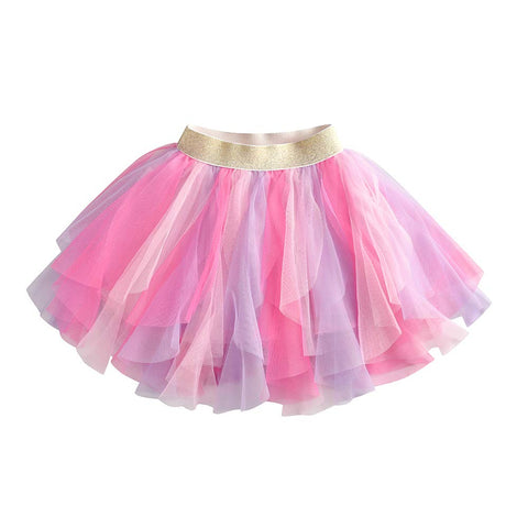 DXTON Girl Skirts Dance Skirt Tutu Princess Baby Kids Skirt Sequin Ballet Skirt SK114 4-5 Years