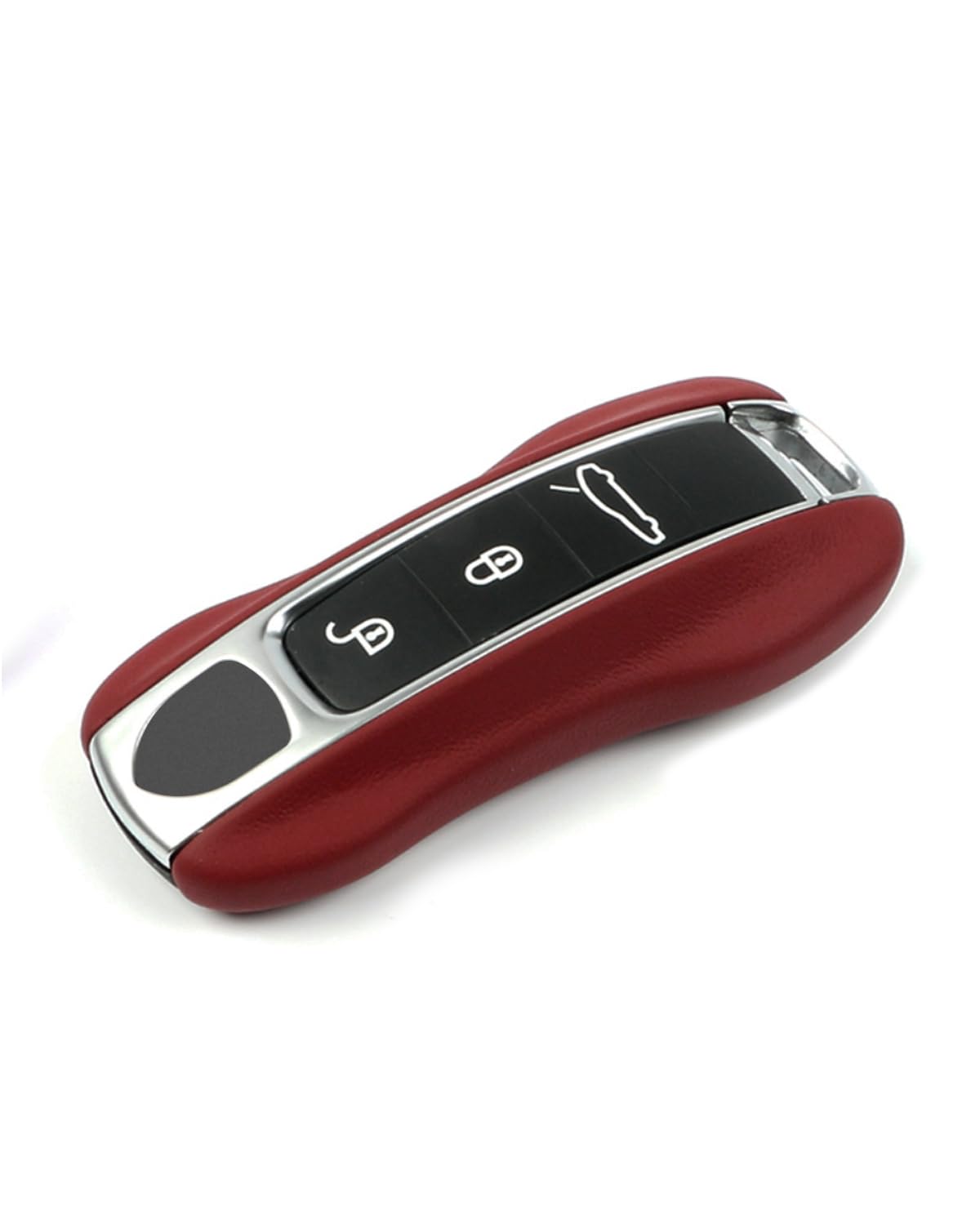LIMBQS Leather Key Case Key Cover, Car Key Protection Keychain for Porsche Macan Cayenne Panamera 911 Red