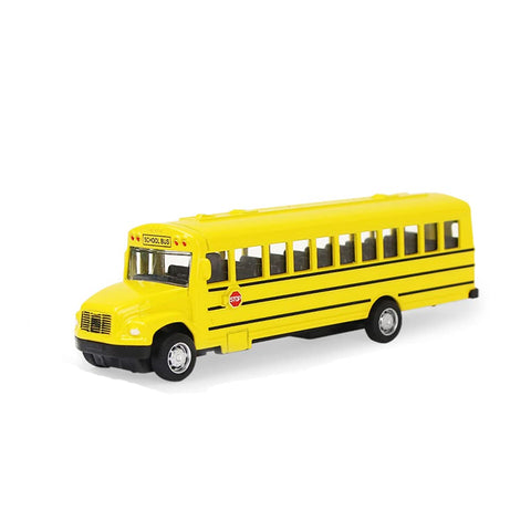 Coolplay Toy School Bus, Min Bus Toy for Kids, Die Cast Yellow School Bus, Pull Back Car for Boy and Girl
