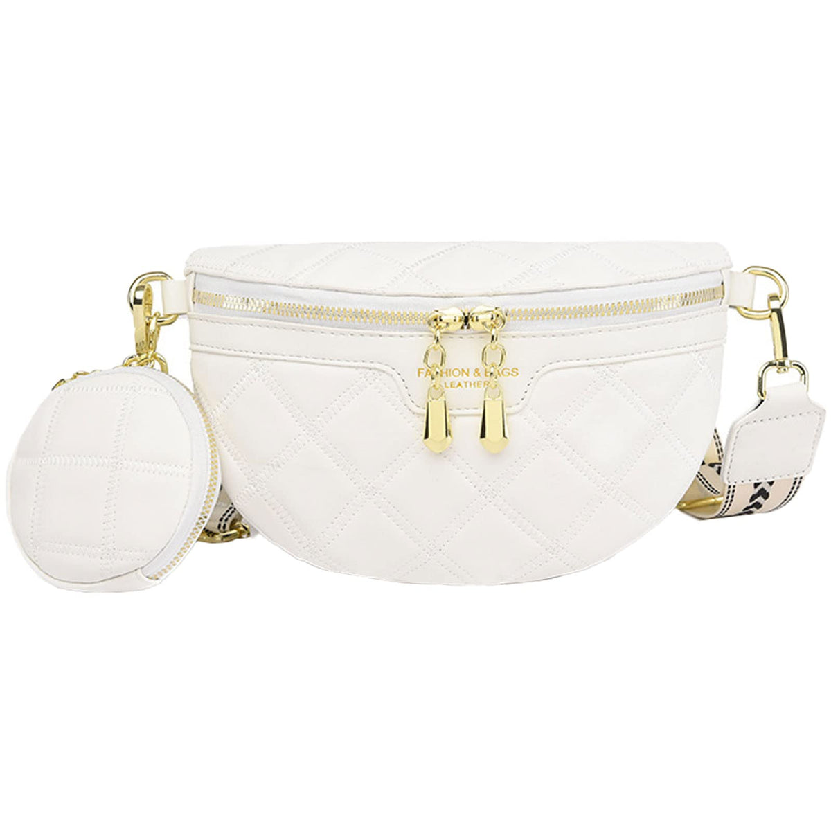 Elsaybro Bumbags for LadiesÃƒÆ’Ã†â€™Ãƒâ€šÃ‚Â¯ÃƒÆ’Ã¢â‚¬Å¡Ãƒâ€šÃ‚Â¼ÃƒÆ’Ã¢â‚¬Â¦ÃƒÂ¢Ã¢â€šÂ¬Ã¢â€žÂ¢Genuine Leather Fashion Belt Bag Sling Shoulder Bag for Women 1 Different Fashion Straps. Ladies Adjustable Multipurpose Chest Bag White