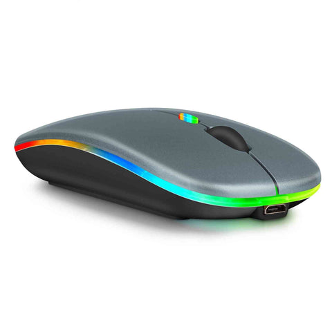 UrbanX 2.4GHz & Bluetooth Mouse, Rechargeable Wireless Mouse for Honor Play5 Youth Bluetooth Wireless Mouse for Laptop/PC/Mac/Computer/Tablet/Android RGB LED Titanium