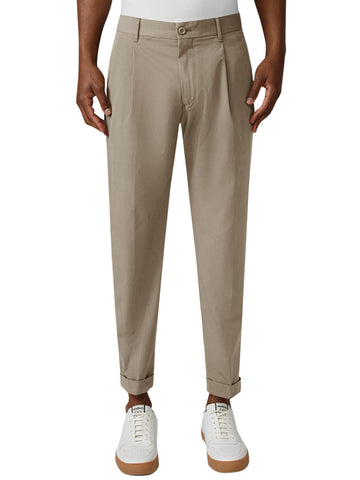 Runcati Mens Slim Fit Dress Pants Casual Stretch Tapered Pleated Business Pants Khaki