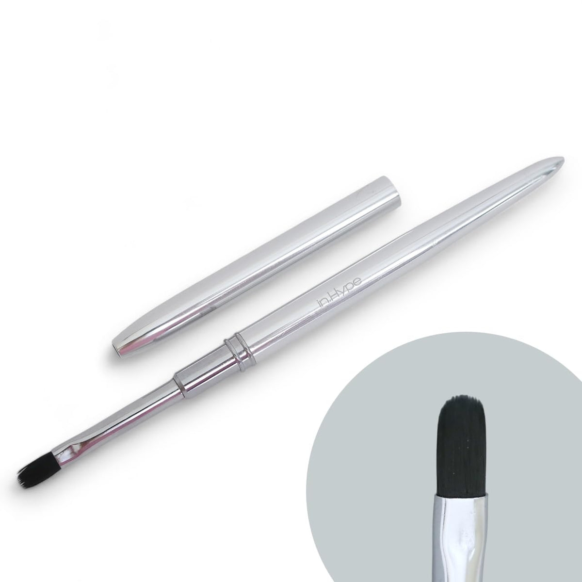 In.Hype Flat Oval Brush 11 mm for Gel material. Hard Gels, Rubber Base and Nail Art Designs
