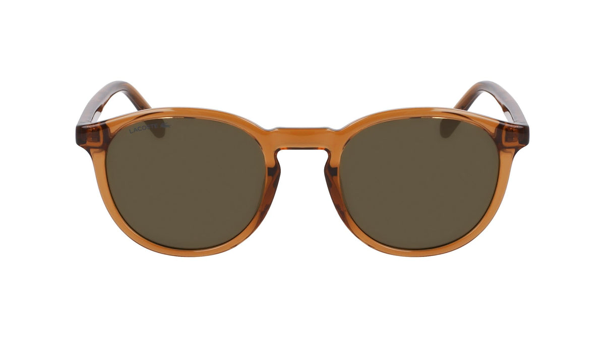 Lacoste Unisex Adult Sunglasses L916S - Transparent Brown with Solid Khaky Lens