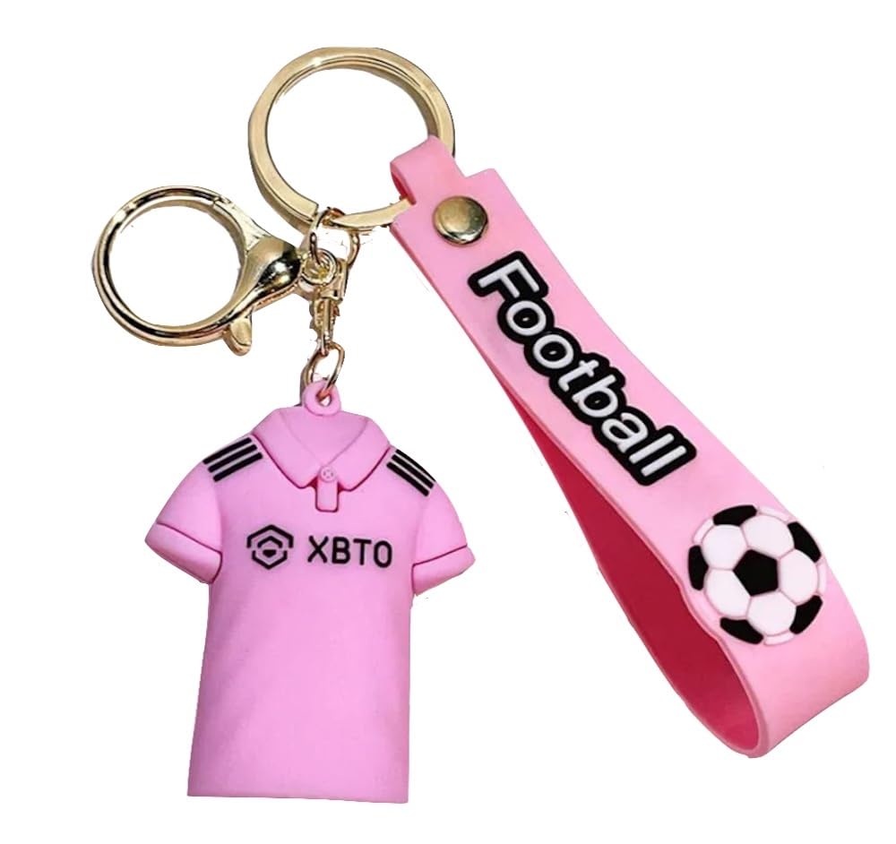 EZB Lionel Messi Football Keyring | Decorative Double Sided Keychain Gift Idea | Messi Inter Miami Home Kit Keyring