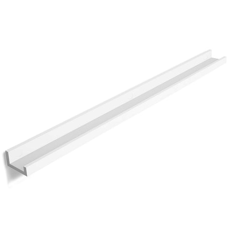 SONGMICS Floating Shelves Set of 1, Wall Shelves Ledge, 10 x 110 cm, for Picture Frames and Books, Living Room, Hallway, Bedroom, Bathroom, Kitchen, Office, White LWS46WT