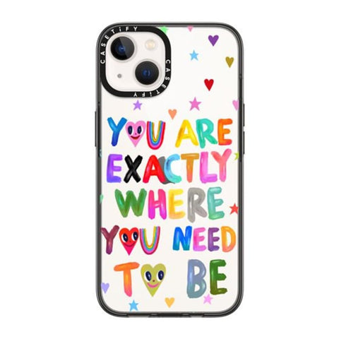 CASETiFY Compact iPhone 14 Case [2X Military Grade Drop Tested / 4ft Drop Protection] - You are Exactly - Clear Black