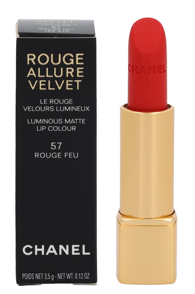 Chanel Rouge Allure Velvet Luminous Matte Lip Colour, 57 Rouge Feu, 0.12 Ounce
