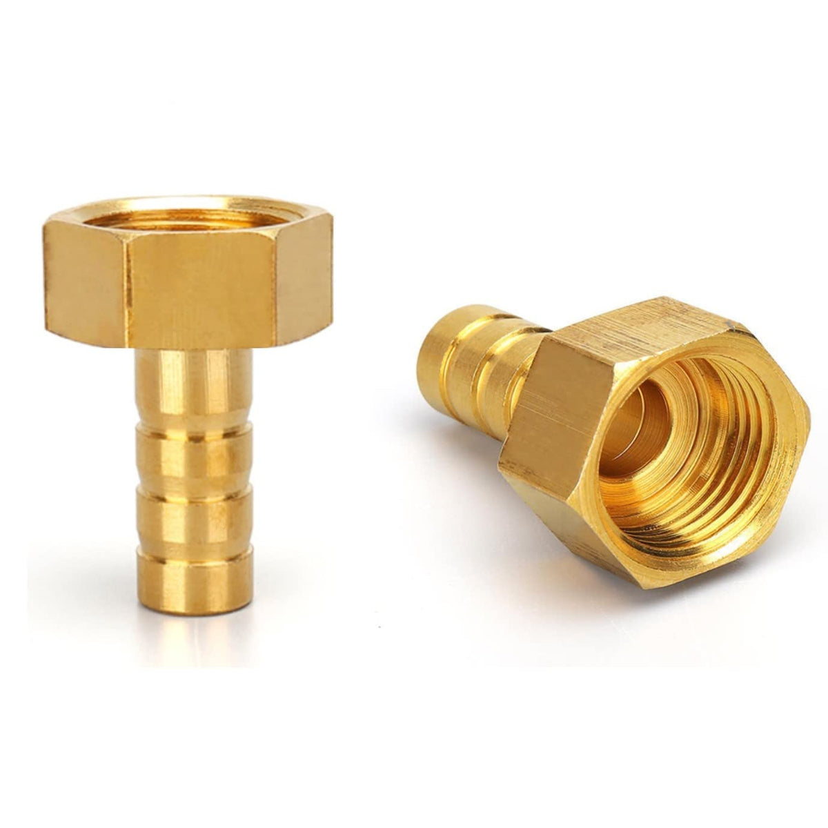 Female Thread Barb Hose Fitting-Connector 2PCS 8mm to 1/2 Inch BSP Brass Hose Barbed Joint Adapter Coupler Female Thread Pipe Adapter for Fuel Air Gas Water Oil