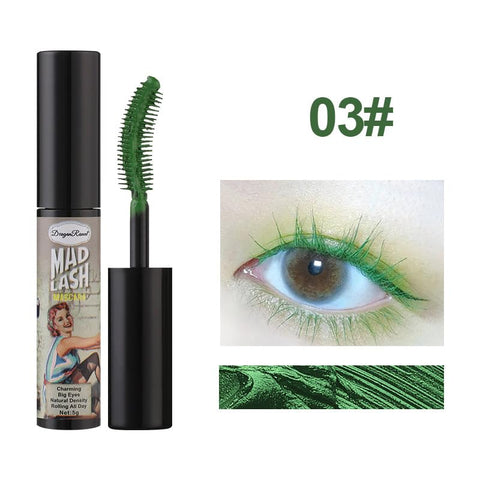 6 Color Mascara Waterproof Fast Dry Eyelashes Curls Extension Make-Up Eyelashes Blue Green Purple Black White Brown Mascara for Women Cruelty Free Vegan Eye Makeup