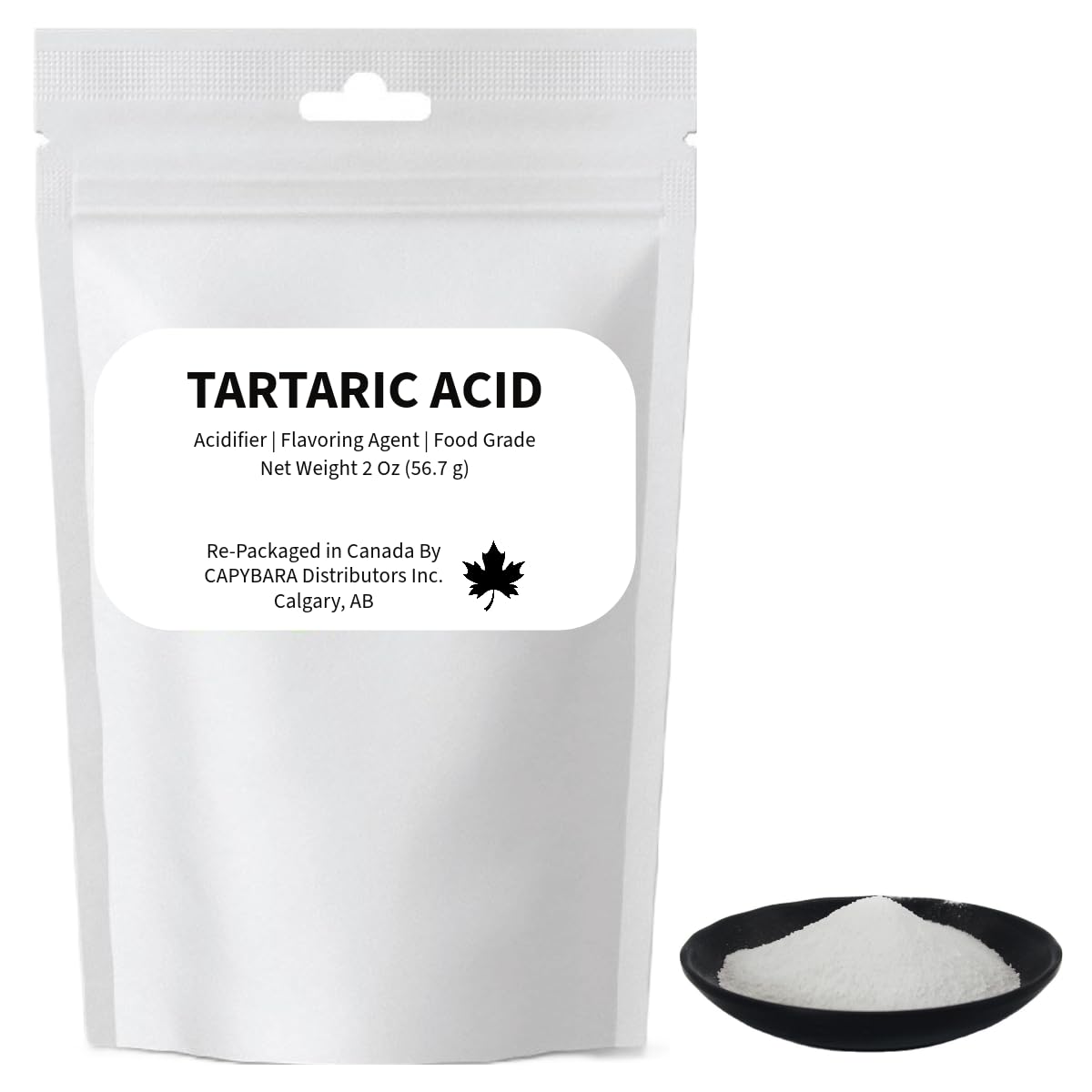 Tartaric Acid Food Grade - 2 Oz (56.7 g) - Used In Making Wine Cider Mead Beer Baking - Sold by CAPYBARA Distributors Inc.