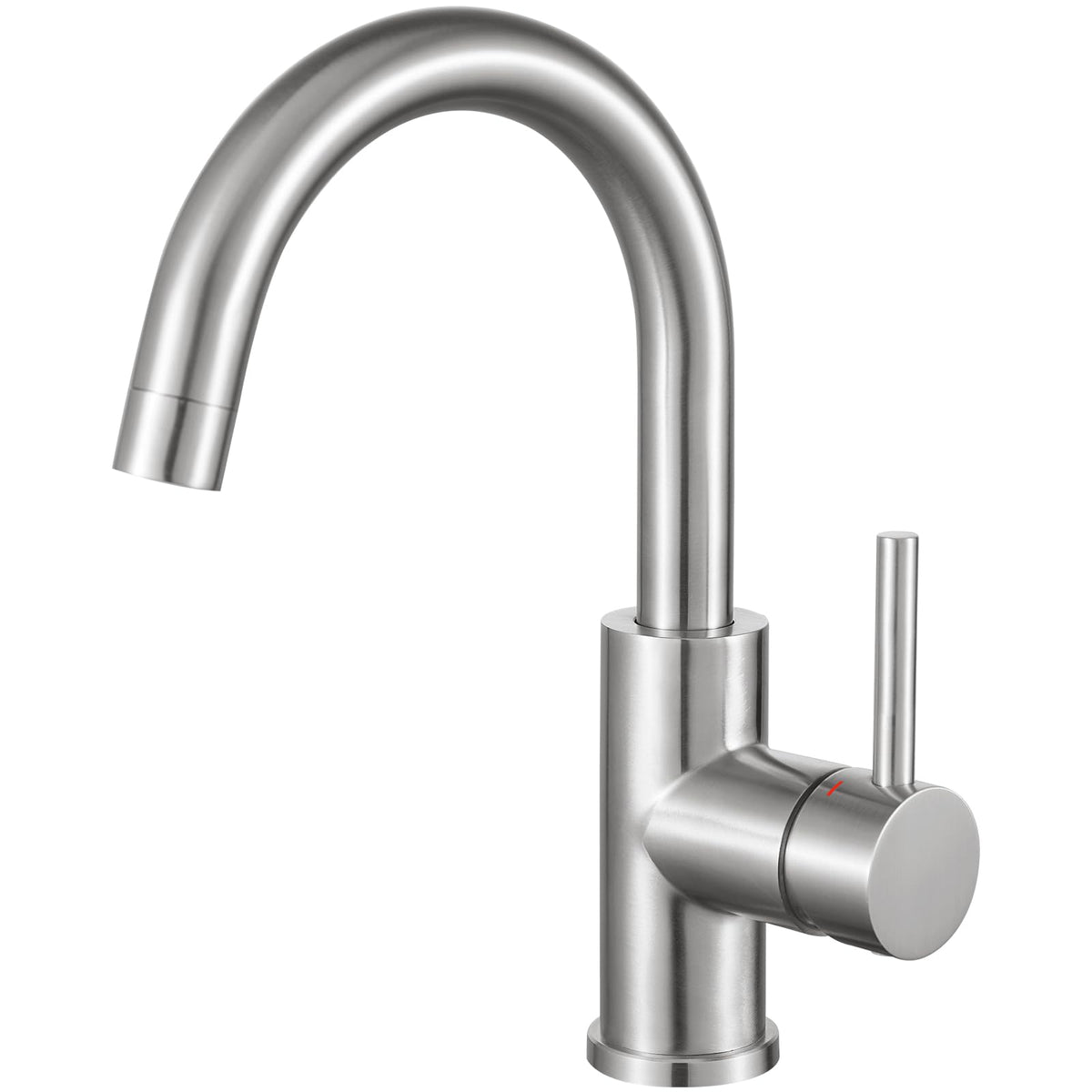 CREA Kitchen Single Handle Sink, Basin Taps with 360° Swivel Spout, Mixer Tap for Small Kitchen or Bathroom, Bar Sink Tap with UK Standard Fittings, Stainless Steel