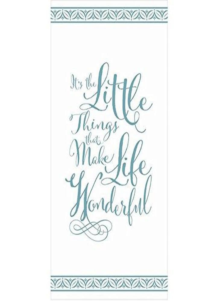 Amscan Wonderful Life Disposable 1 Ply Premium Paper Guest Towels Tableware (16 Piece), 8" x 4.6", Light Blue/Grey