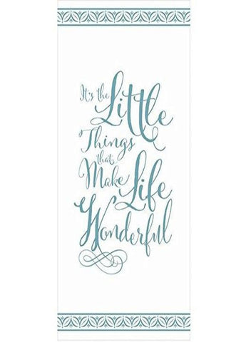 Amscan Wonderful Life Disposable 1 Ply Premium Paper Guest Towels Tableware (16 Piece), 8" x 4.6", Light Blue/Grey