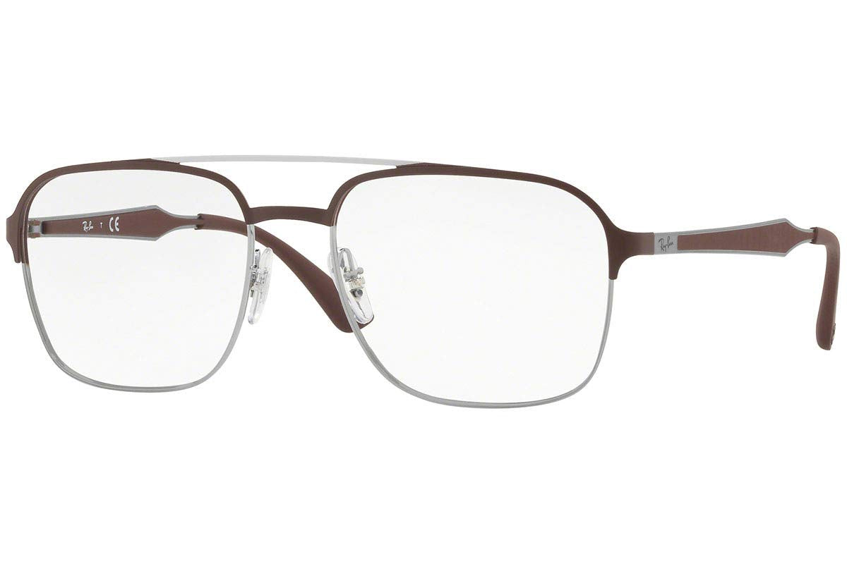 Ray-Ban RX6404-2912 Eyeglasses, Gunmetal/Matte Brown Frame 56mm w/Clear Demo Lens