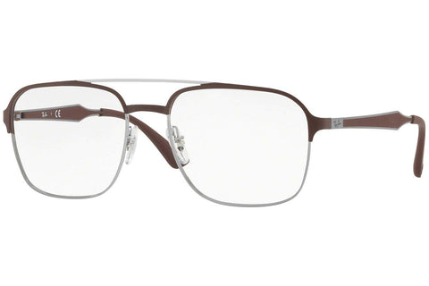 Ray-Ban RX6404-2912 Eyeglasses, Gunmetal/Matte Brown Frame 56mm w/Clear Demo Lens