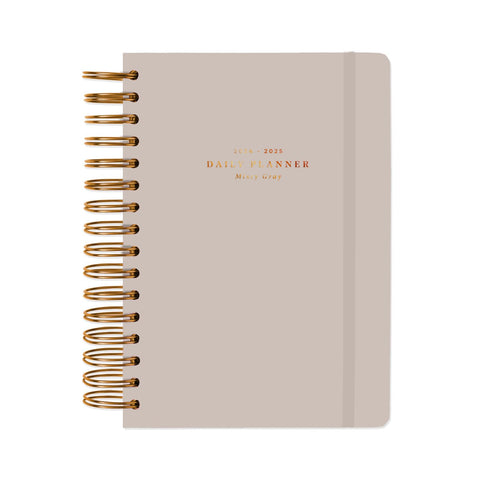 Kokonote Misty Gray Planner 2024-2025 | 12 Months Academic Planner A5 Day To Page | August 2024 - July 2025 | Planner 2024-2025 Daily Weekly and Monthly | Daily Academic Planner