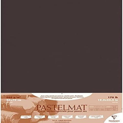 Clairefontaine - Ref 96009C - Pastelmat Card Sheets (Pack of 5 Sheets) - 360gsm Card - 50 x 70cm - Anthracite Colour - Specially Formulated for Use with Pastels