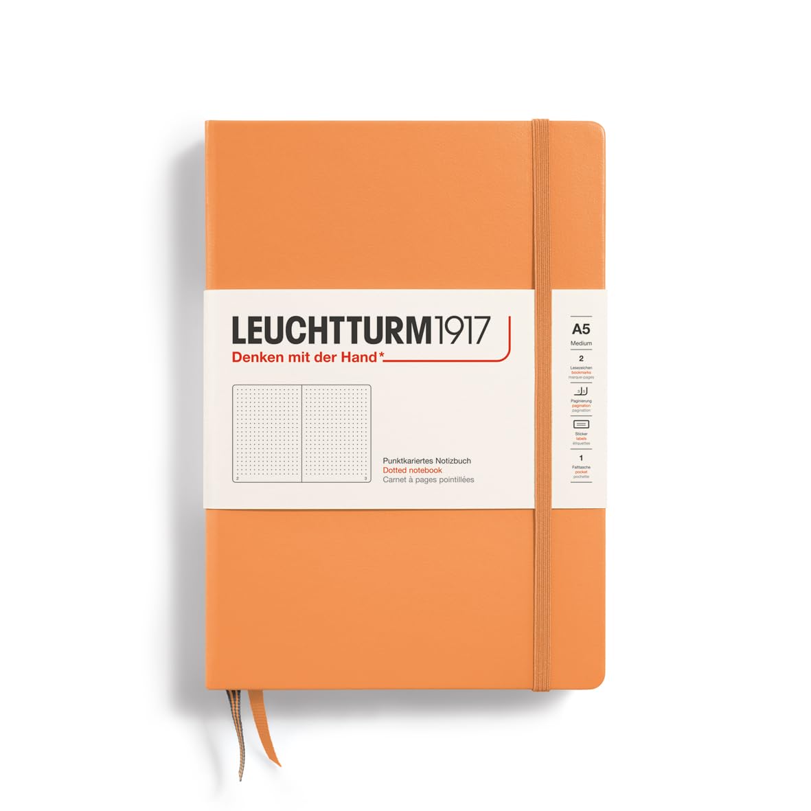 LEUCHTTURM1917 - Re:Combine Your Thoughts - Hardcover Notebook - 251 Numbered Pages (Dotted Paper, Apricot)