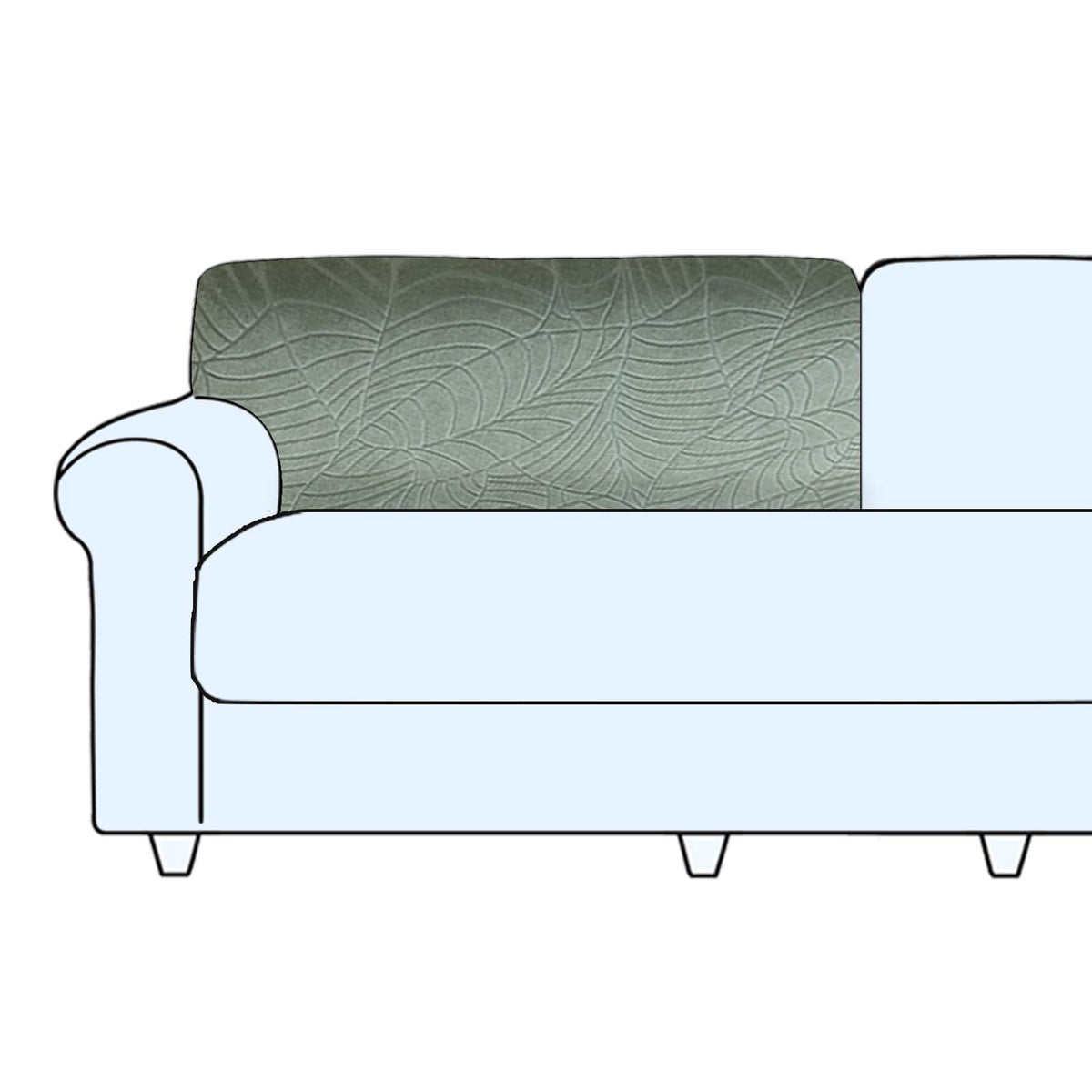 SHUOJIA Sofa Seat Cushion Cover, Stretch Sofa Seat Cover, Cushion Covers Non-slip, Slipcover Cover for Sofa Seat Cushions,Seat Couch Cover for Pets & Kids (Green,Backrest Cover)
