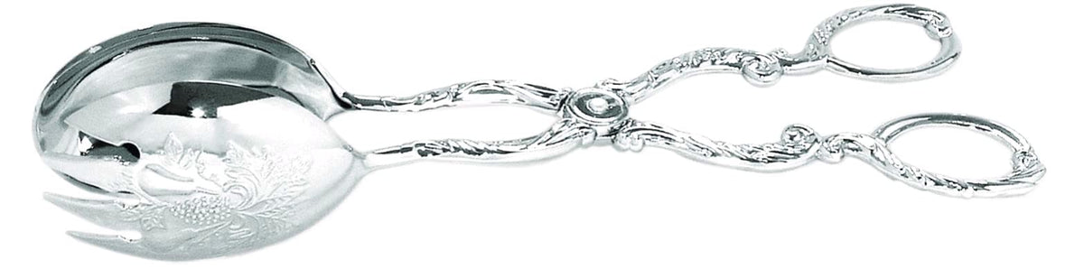 Rigeli Regent Stainless Steel Salad Tongs, Kitchen Tongs Cooking Tongs Bread Tongs Multifunctional Scissors Serving Tongs for Vegetables, Salads, Meat, Desserts, Appetizers, Steaks, Etc. (Silver)