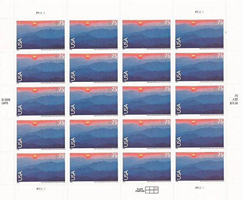 USPS Great Smoky Mountains Sheet of Twenty 75 Cent Airmail Stamps Scott C140