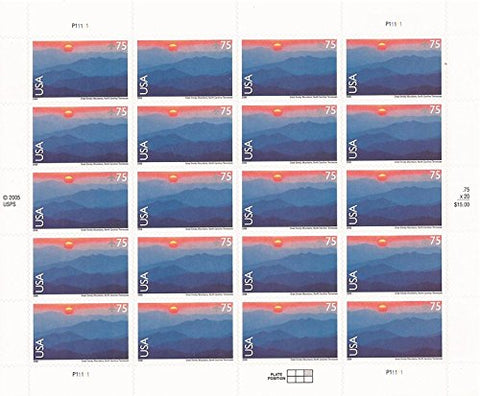 USPS Great Smoky Mountains Sheet of Twenty 75 Cent Airmail Stamps Scott C140