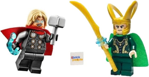 LEGO Superheroes: Thor and Loki Minifigures with Mjolnir and Staff - Ages 6+
