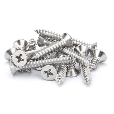ANSIEDIO Wood Screws Phillips Flat Head Screws Self Tapping Screws, Stainless Steel Countersunk Screws,M4×25mm,50 pcs