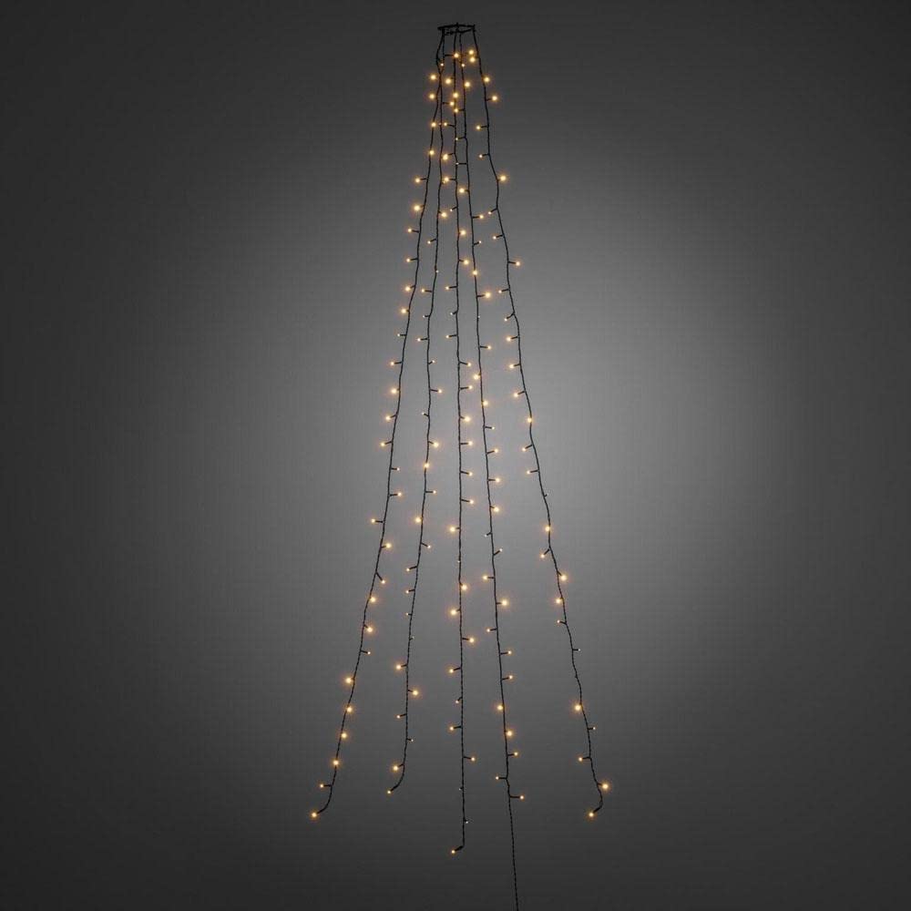 Konstsmide Fairy Lights "Halo Tree System" Christmas Lights LED/Indoor Use (IP20)/24V Internal Transformer Plug In/250 Amber White Diodes/3m/String Lights Dark Green Cable