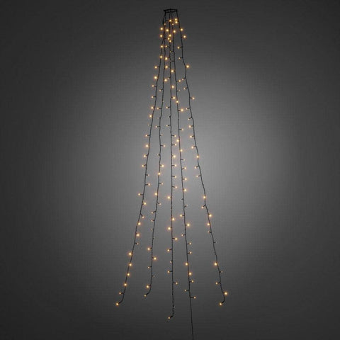 Konstsmide Fairy Lights "Halo Tree System" Christmas Lights LED/Indoor Use (IP20)/24V Internal Transformer Plug In/250 Amber White Diodes/3m/String Lights Dark Green Cable