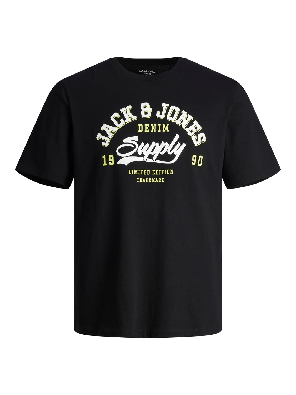 JACK & JONES Men's Jjelogo Tee SS O-Neck 2 Col Ss24 Sn Long Sleeve Shirt, Black, XL