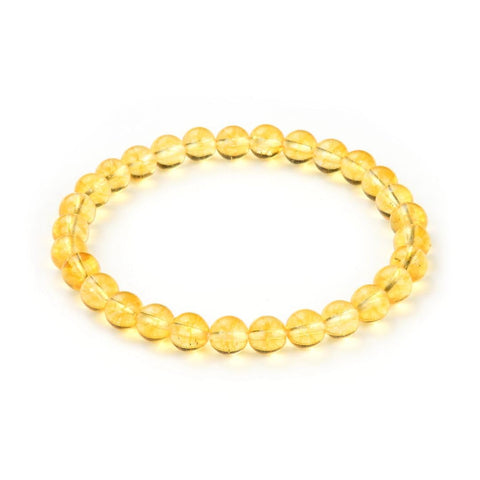 Adabele Real Natural Yellow Citrine Bracelet 8 Inch Stretch Gemstone Beaded Bracelet Chakra Healing Crystal Stone Jewelry Women Mom Gift GB6-C27