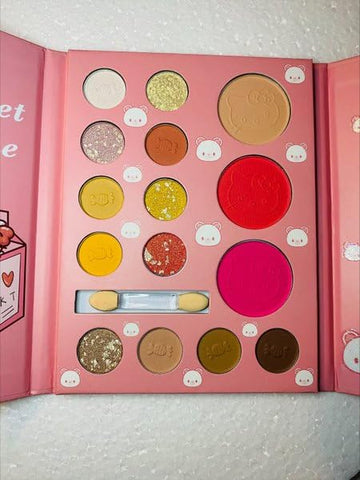 Generic Kawaii Korean Makeup15 Color Eyeshadow Palette, Kawaii Inspired Makeup Collection with Eyeshadows and Blush Kitty Cat