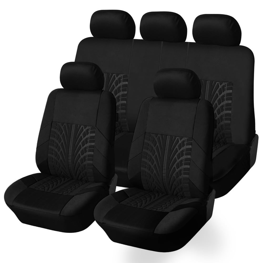 SONGML 5 Seats Car Seat Covers for Mitsubishi Pajero Sport 2011-2023, Fabric Vehicle Cushion Covers Breathable Non-Slip Front Rear Seat Protectors Auto Interior Accessories
