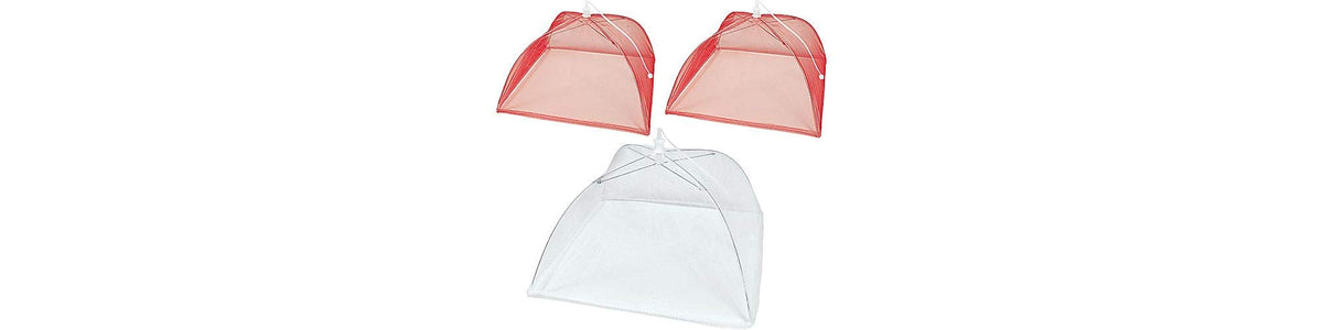 Deluxe Mesh Fabric Picnic Party Food Cover Set - 7.75" x 12" x 12" (Pack of 3) - Durable Fabric Food Covers - Perfect for Outdoor Entertaining, BBQs & Parties