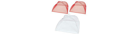 Deluxe Mesh Fabric Picnic Party Food Cover Set - 7.75" x 12" x 12" (Pack of 3) - Durable Fabric Food Covers - Perfect for Outdoor Entertaining, BBQs & Parties