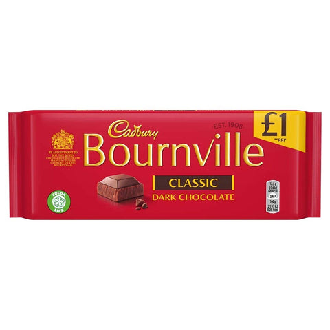 Cadbury Dairy Milk Bournville Dark Chocolate, Classic, 180g